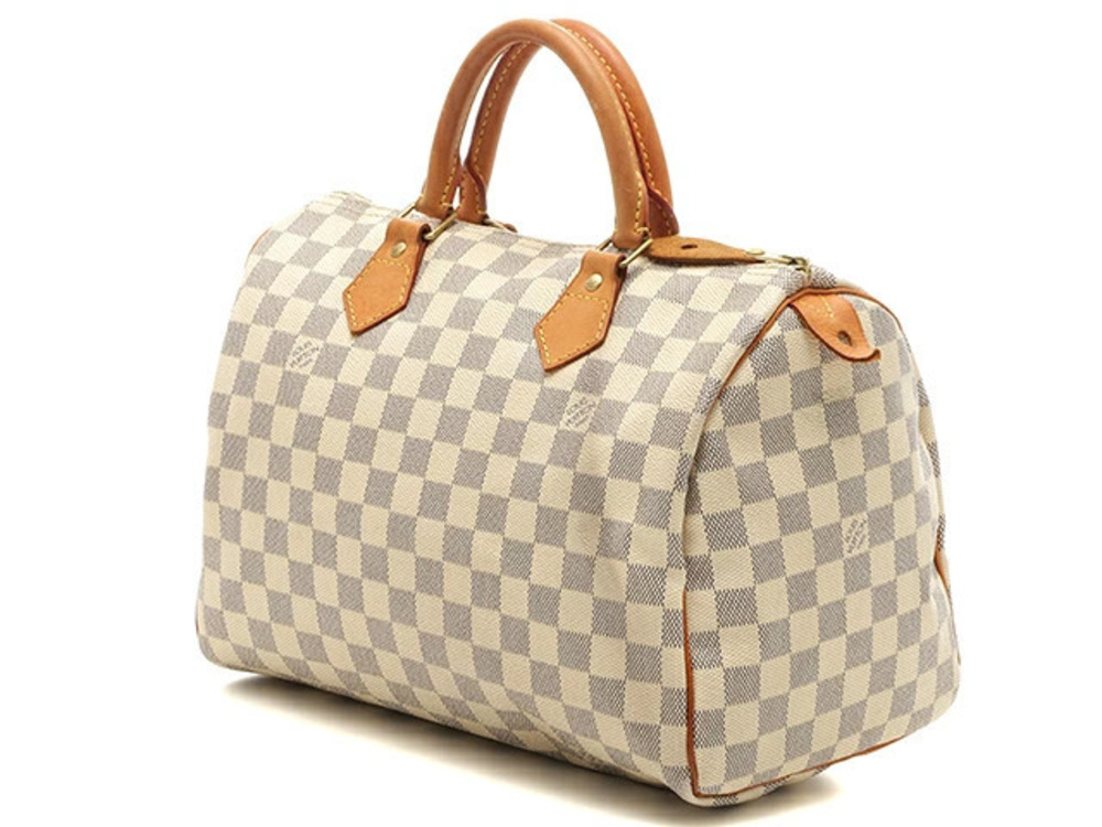 Louis Vuitton Damier Handbag White Speedy Azur White